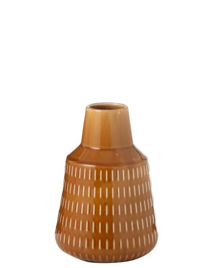 Vase Ria Sculpte Porcelaine Moutarde Small ,16x16x23cm