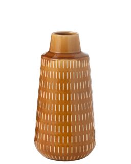 Vase Ria Sculpte Porcelaine Moutarde Large ,15,5x15,5x31cm