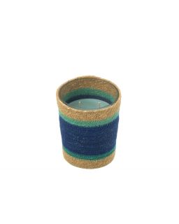 Bougie Parfumee Panier Cire Azur Medium - 55Heures,12,5x12,5x15,5cm