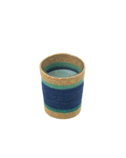 Bougie Parfumee Panier Cire Azur Medium - 55Heures,12,5x12,5x15,5cm