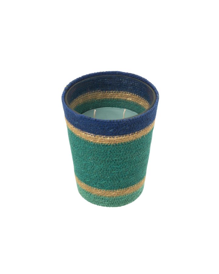 Bougie Parfumee Panier Cire Azur Large - 75Heures ,15,5x15,5x18,5cm