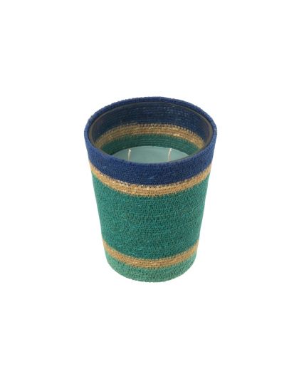 Bougie Parfumee Panier Cire Azur Large - 75Heures ,15,5x15,5x18,5cm