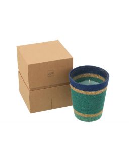 Bougie Parfumee Panier Cire Azur Large - 75Heures ,15,5x15,5x18,5cm