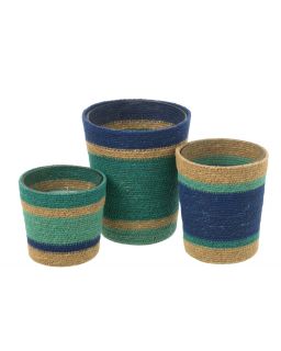 Bougie Parfumee Panier Cire Azur Large - 75Heures ,15,5x15,5x18,5cm