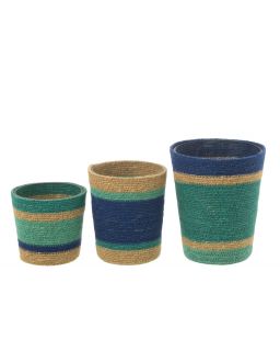 Bougie Parfumee Panier Cire Azur Medium - 55Heures,12,5x12,5x15,5cm