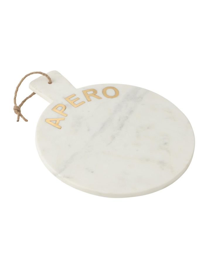 Planche A Fromage Rond Apero Marbre Blanc ,38x30x1,5cm