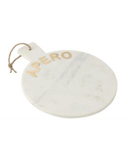 Planche A Fromage Rond Apero Marbre Blanc ,38x30x1,5cm