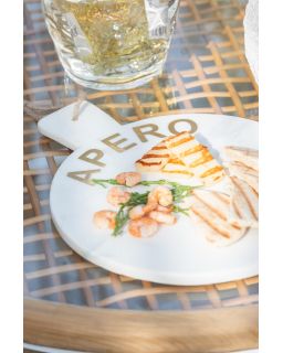 Planche A Fromage Rond Apero Marbre Blanc ,38x30x1,5cm