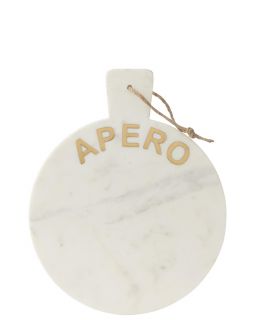 Planche A Fromage Rond Apero Marbre Blanc ,38x30x1,5cm