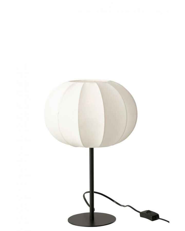 Lampe Lanterne Metal/Textile Blanc Small ,25x25x38cm