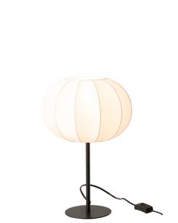 Lampe Lanterne Metal/Textile Blanc Small ,25x25x38cm