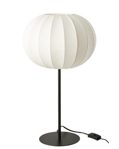 Lampe Lanterne Metal/Textile Blanc Large ,30x30x53,5cm