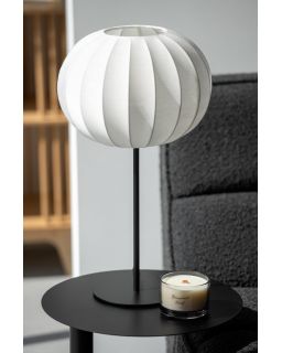 Lampe Lanterne Metal/Textile Blanc Large ,30x30x53,5cm