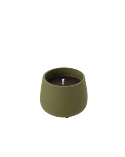 Bougie Exterieure Cyra Ciment Vert Small ,14x14x11cm