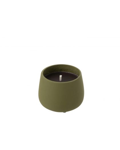 Bougie Exterieure Cyra Ciment Vert Small ,14x14x11cm