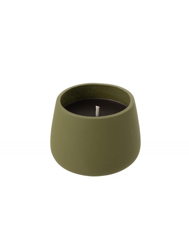 Bougie Exterieure Cyra Ciment Vert Medium ,18x18x13,5cm