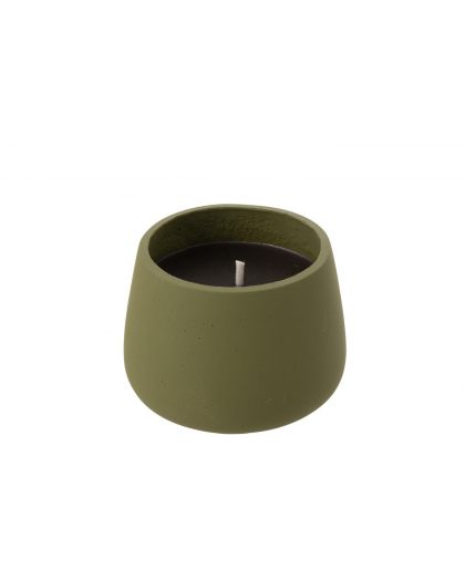 Bougie Exterieure Cyra Ciment Vert Medium ,18x18x13,5cm