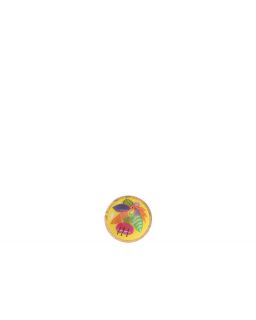 Bol Motif Floral Bois De Manguier Rose/Orange/Jaune Extra Small ,10x10x5,75cm