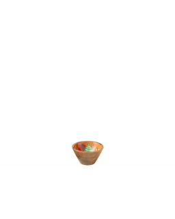 Bol Motif Floral Bois De Manguier Rose/Orange/Jaune Extra Small ,10x10x5,75cm