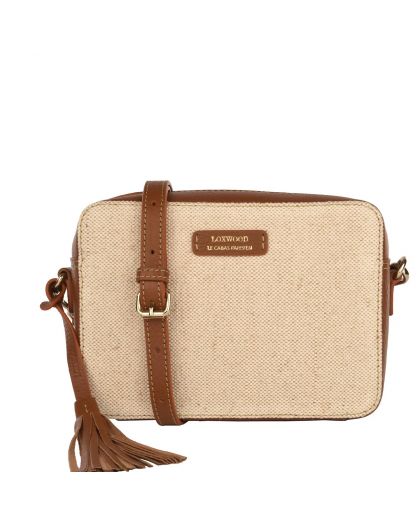 Camera Bag Taille S Raphia et Cuir Naturel