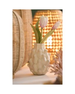 Vase Déco Ø10X13 Cm Taya Céramique Crème