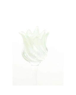 Photophore Sur Pied Ø9,5X21 Cm Flora Verre Clair+Vrt Mnth Mt