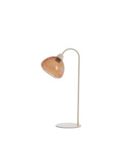 Lampe De Table 31,5X20X61 Cm Bisho Verre Brun+Sable