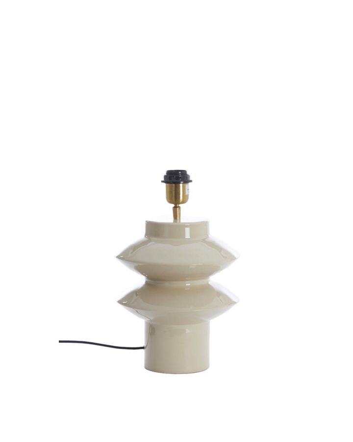 Pied De Lampe Ø22X26 Cm Petch Gris Clair Brillant