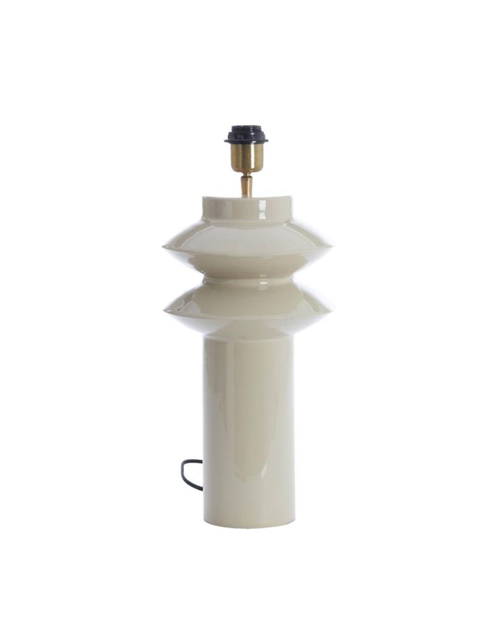 Pied De Lampe Ø22X40 Cm Petch Gris Clair Brillant