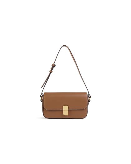 Sac Baguette Fermoir Couleur Noisette Taille H12 X L24 X P5,5Cm