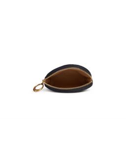 Porte-Monaie Arrondi Couleur Croc Noir Taille H9 X L9Cm
