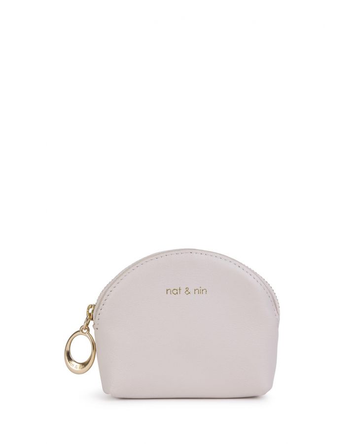 Porte-Monaie Arrondi Couleur Blanc Argile Taille H9 X L9Cm