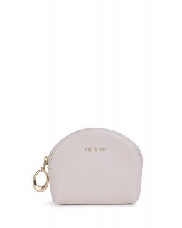 Porte-Monaie Arrondi Couleur Blanc Argile Taille H9 X L9Cm
