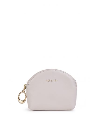 Porte-Monaie Arrondi Couleur Blanc Argile Taille H9 X L9Cm