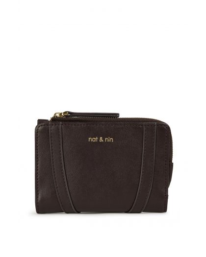 Portefeuille Compact Motif Couleur Ébène Taille H9 X L13,5Cm