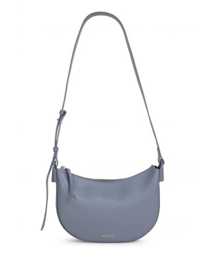 Sac Bandoulière Arrondi Couleur Bleu Plume Taille H16,5 X L26,5 X P5Cm