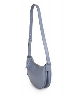 Sac Bandoulière Arrondi Couleur Bleu Plume Taille H16,5 X L26,5 X P5Cm