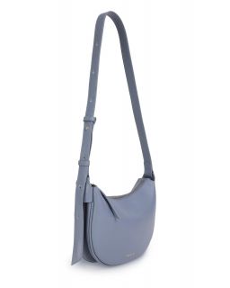 Sac Bandoulière Arrondi Couleur Bleu Plume Taille H16,5 X L26,5 X P5Cm