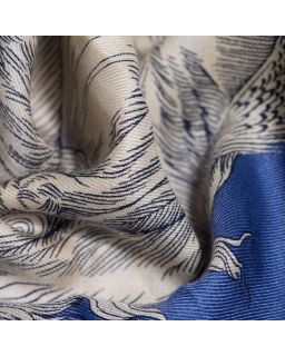 Carre 100 Astrologie 52% Soie 48% ModalBleu Taille 100X100 Cm