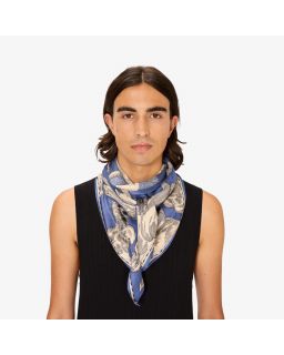 Carre 100 Astrologie 52% Soie 48% ModalBleu Taille 100X100 Cm