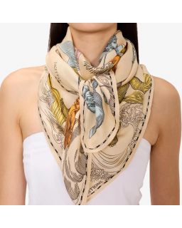 Carre 100 Astrologie 52% Soie 48% ModalMultico Taille 100X100 Cm