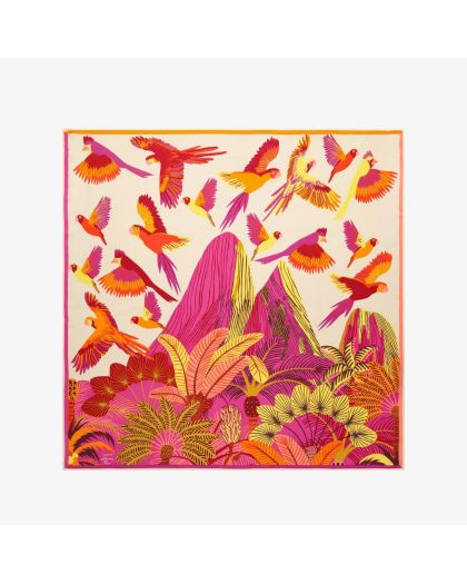 Carre 100 Rio 52% Soie 48% ModalPink/Rose Taille 100X100 Cm