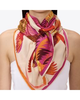Carre 100 Rio 52% Soie 48% ModalPink/Rose Taille 100X100 Cm