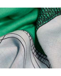 Carre 130 Des Rives Et Des Reves 78% Coton 22% Soie Vert Taille 130X130 Cm