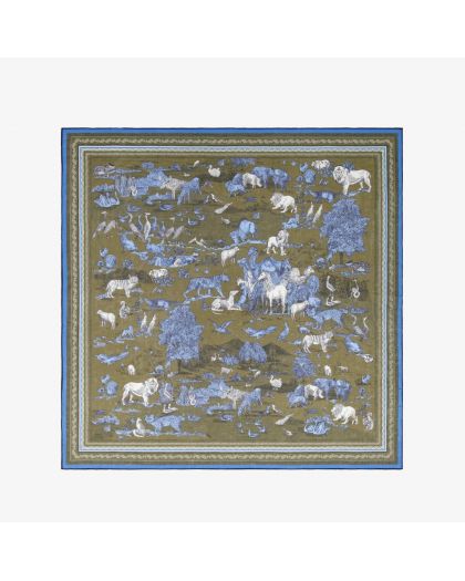 Carre 130 Reverie 100% Coton Kaki Taille 130X130 Cm