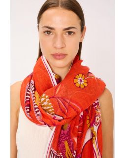 Etole 100 Diego 100% Lin Orangeade Taille 100X190 Cm