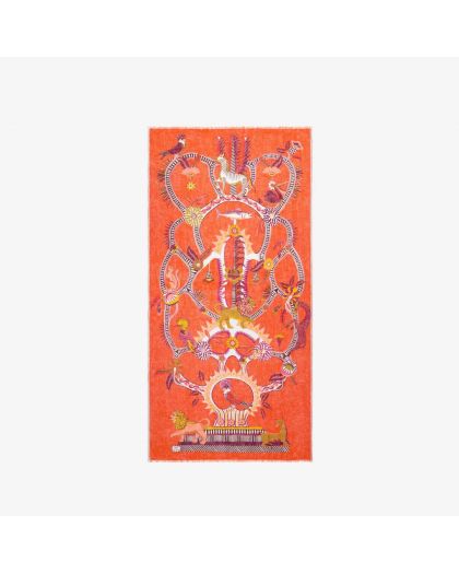 Etole 100 Diego 100% Lin Orangeade Taille 100X190 Cm