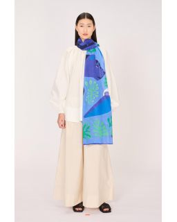 Etole 100 Splash 100% Coton Bleu Marine Taille 100X190 Cm
