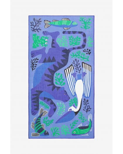 Etole 100 Splash 100% Coton Bleu Marine Taille 100X190 Cm