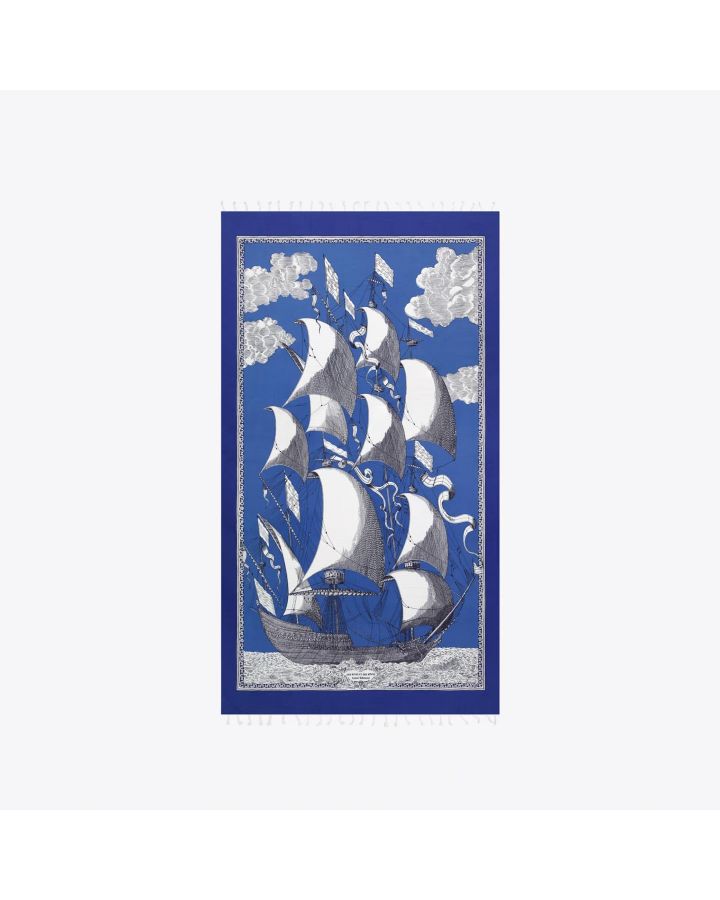 Fouta 100 Des Rives Et Des Reves 100% Coton Bleu Taille 103X180 Cm